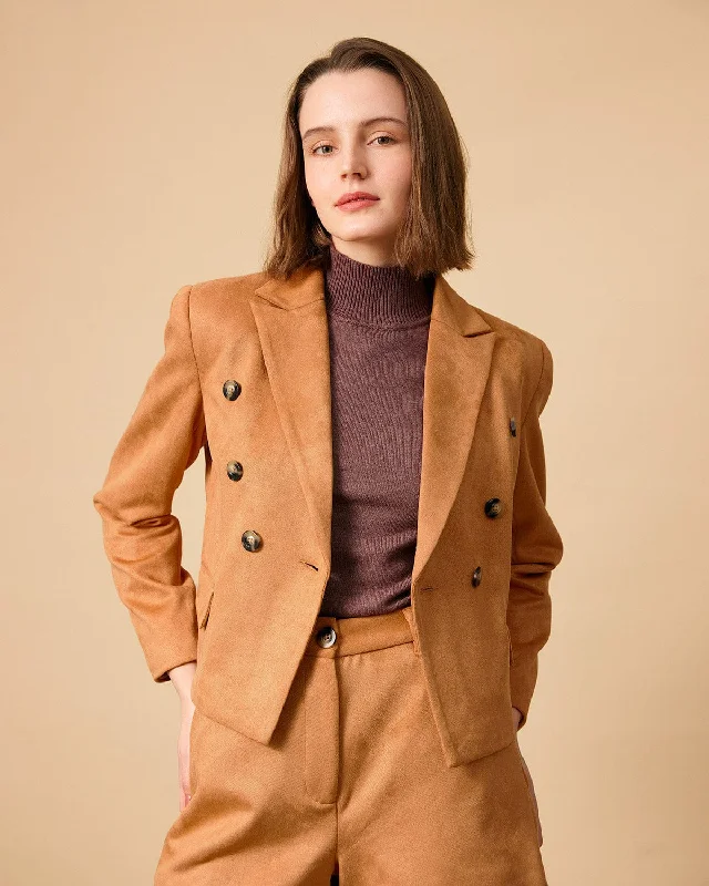 Sports litigation style The Collared Buttons Suede Blazer