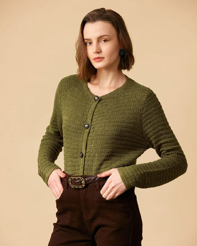 Street Vertical And Horizontal Design The Crew Neck Button Up Sweater Cardigan