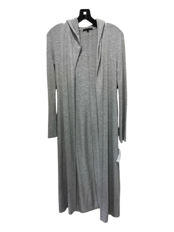 Beautiful People Size P/XS Light Gray Tencel Blend Heathered Open Front Cardigan