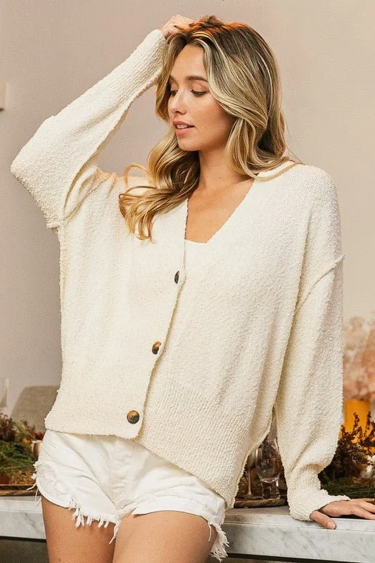 Cream Button Up Cardigan