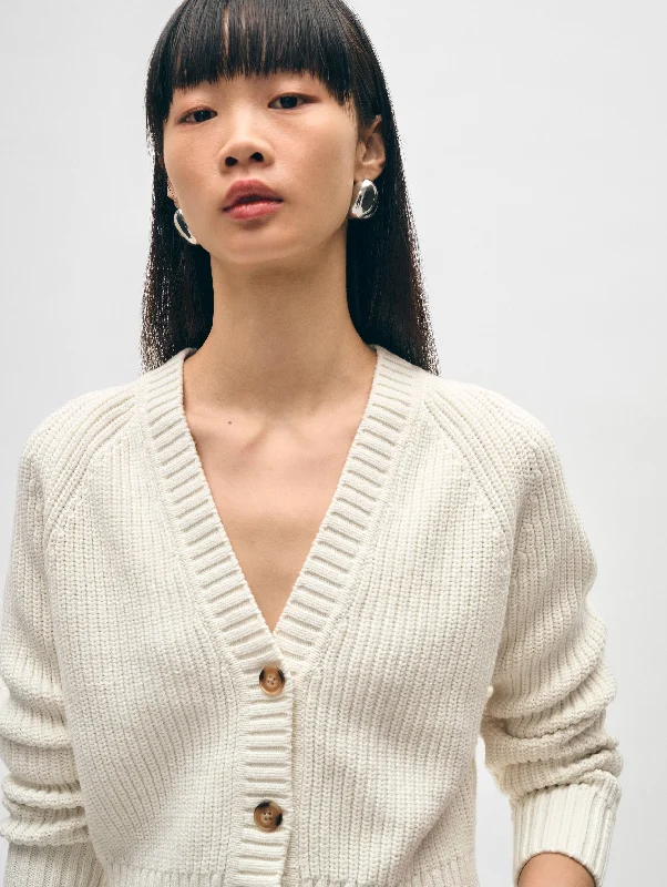 Cotton Linen Ribbed Cardigan