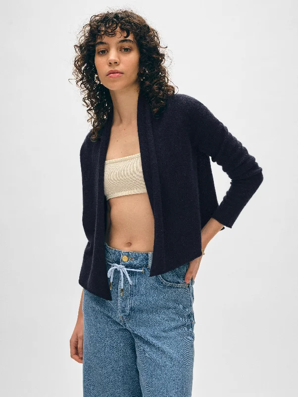 Cashmere Cropped Trapeze Cardigan