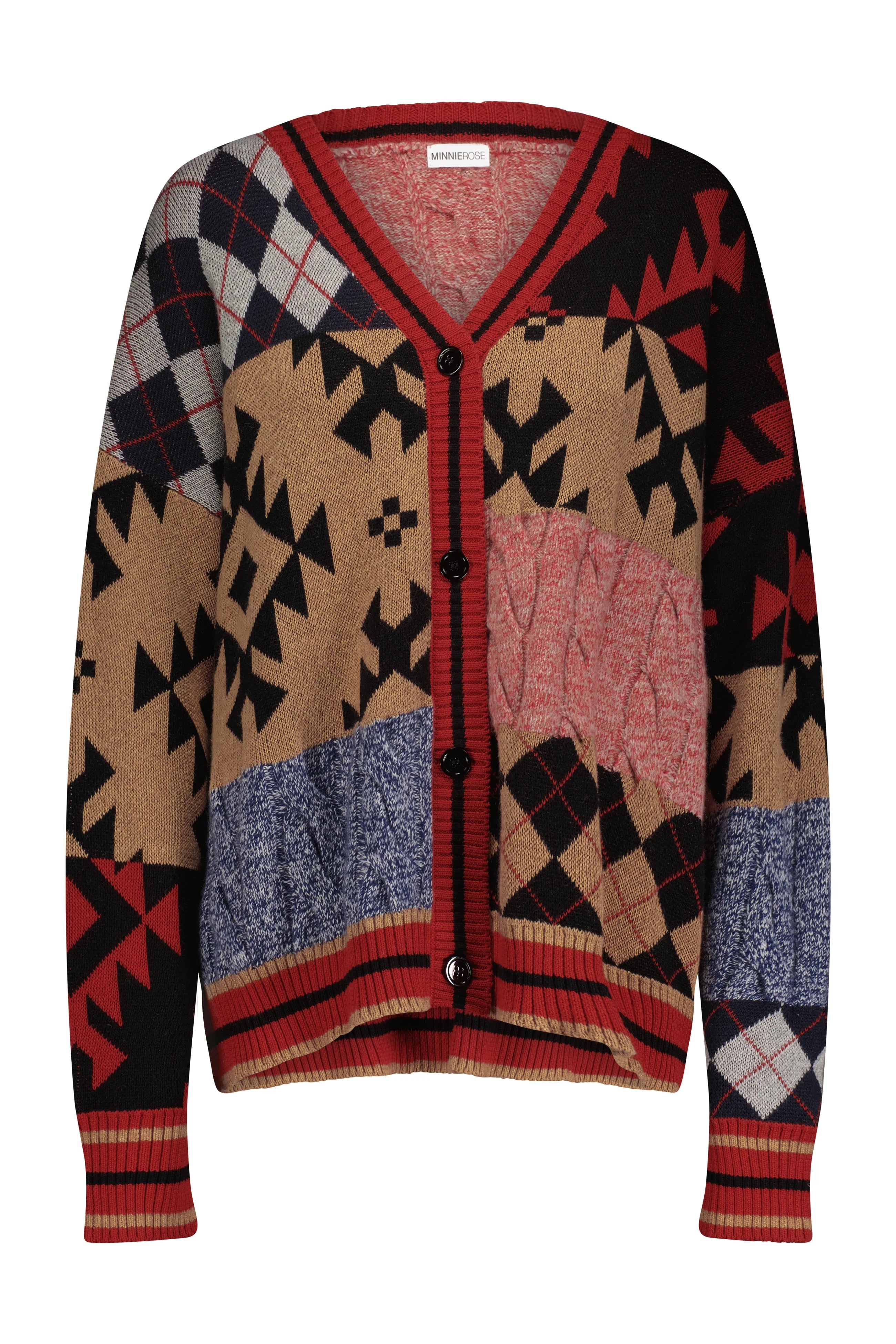 Patchwork Boxy Cardigan Multi Combo