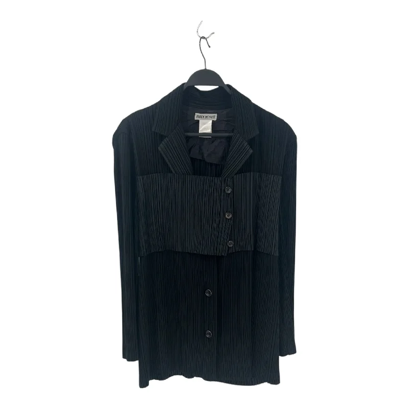 ISSEY MIYAKE/CrossOver/Pleated/Jacket/Black/Polyester