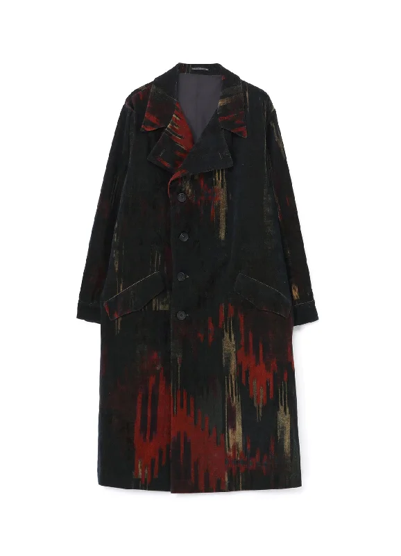 BLACK, RED AND GREEN ABSTRACT PRINT COAT