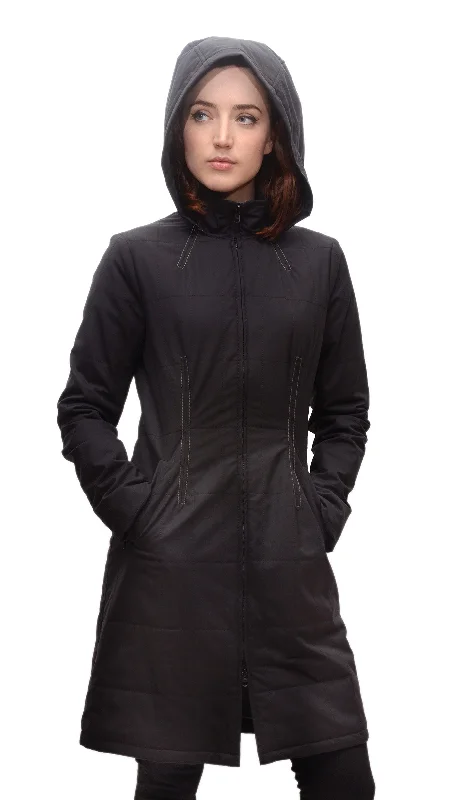 Gotham Water Repellent Zip Off Hood Quilted Coat