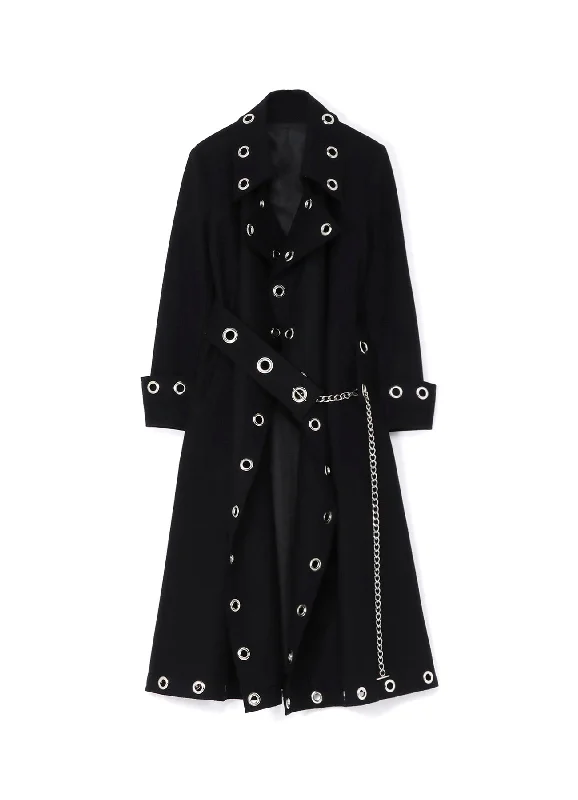 W/Melton eyelet coat