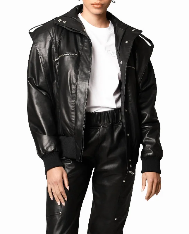 Leather Space Jacket In Black