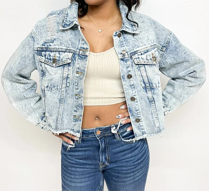 Yee Haw Denim Jacket In Light Wash