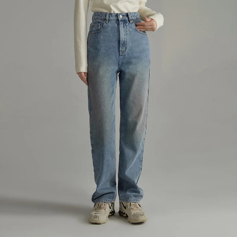 High-Waist Wide Straight Jeans