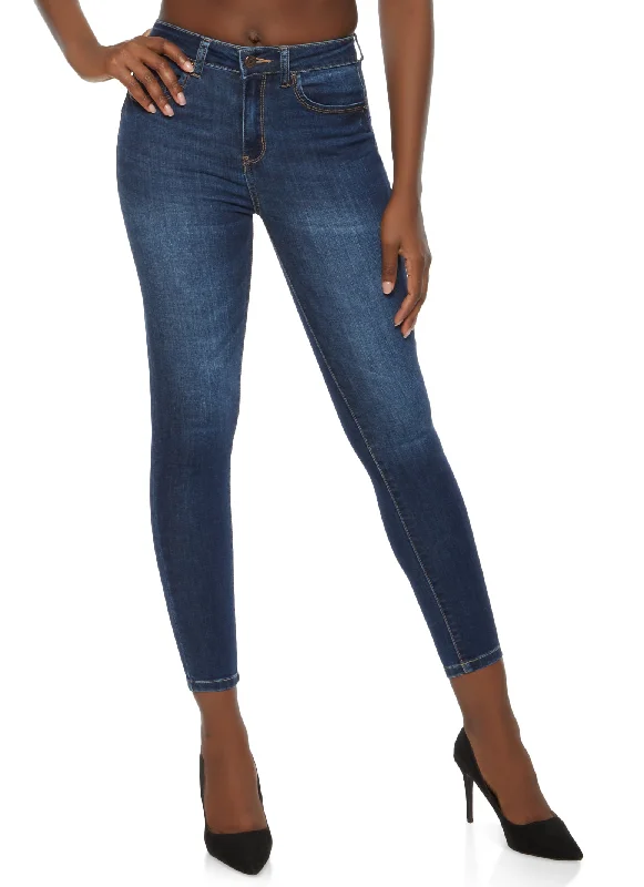 WAX Five Pocket Solid Skinny Jeans