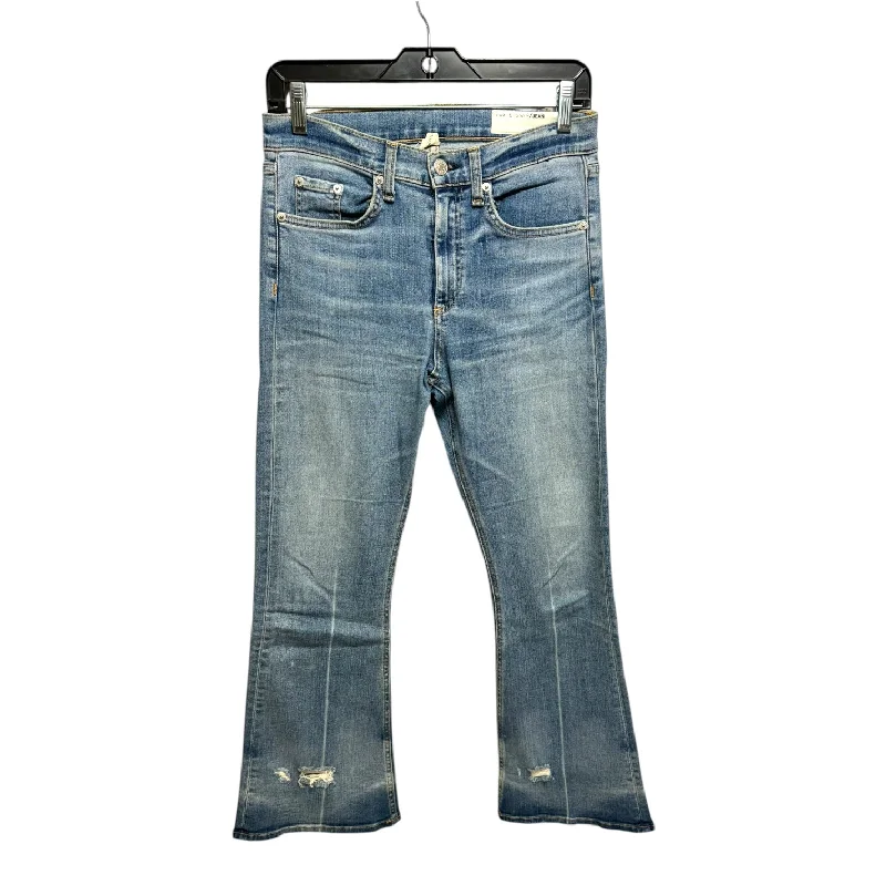 Jeans Flared By Rag & Bones Jeans In Blue Denim, Size: 4