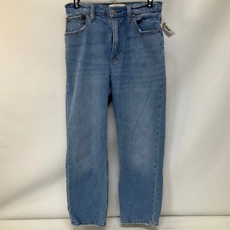 Jeans Straight By Abercrombie And Fitch In Blue Denim, Size: 4