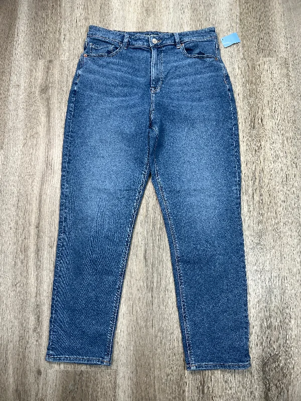 Jeans Straight By American Eagle In Blue Denim, Size: 14