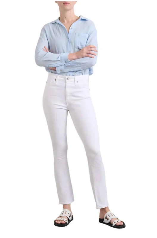 Mari Hi Rise Straight Jean In White