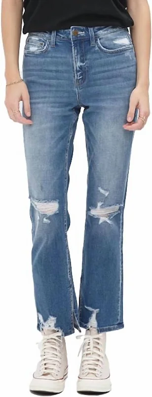 Under The Table Straight Leg Denim In Medium Wash