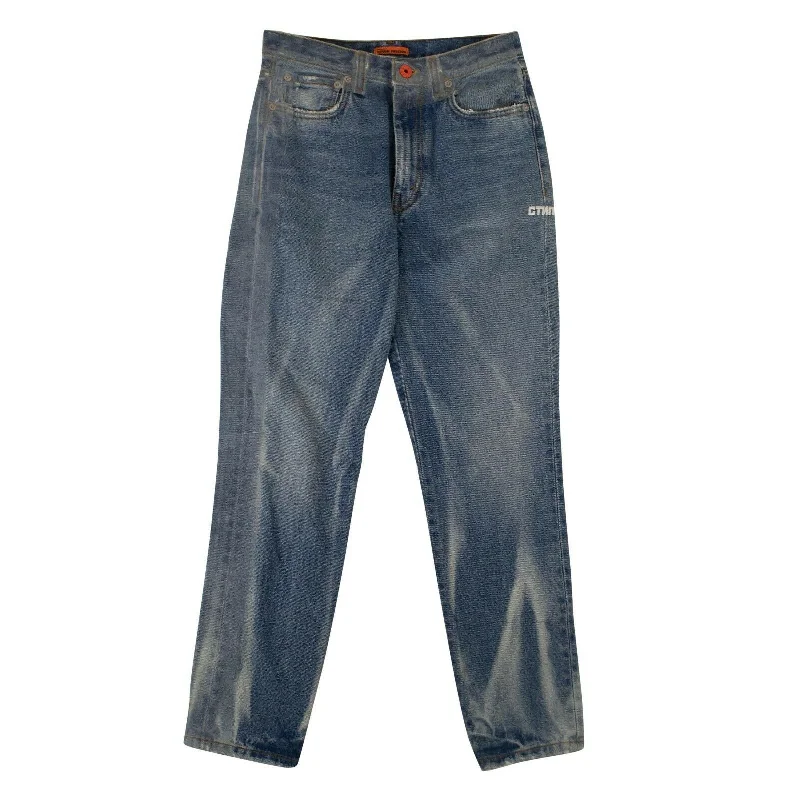 Women's Blue Straight Leg Jeans