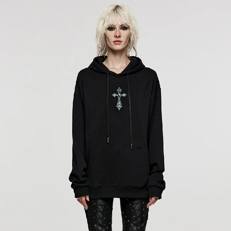 Women's Punk Cross Printed Hoodies