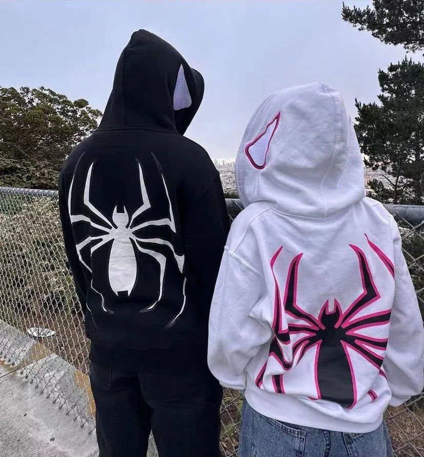 Spider Print Hoodies