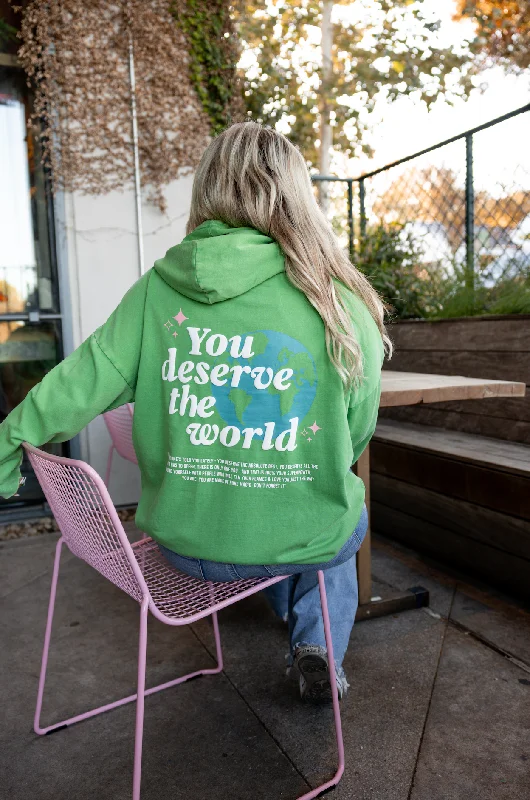 You Deserve The World (Kiwi Acid Wash) - "My Go To" Oversized Sweatshirt / Hoodie