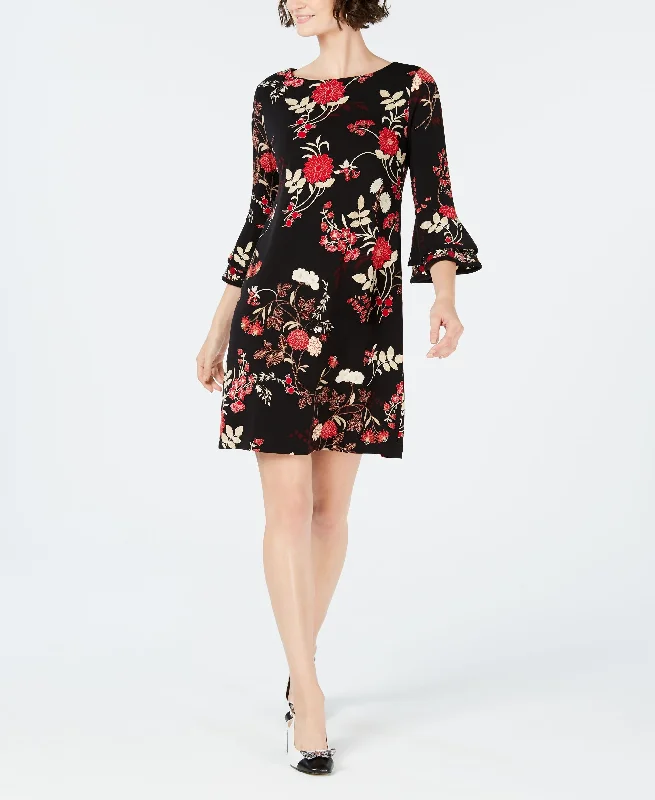 Charter Club Printed Bell Sleeve Shift Dress