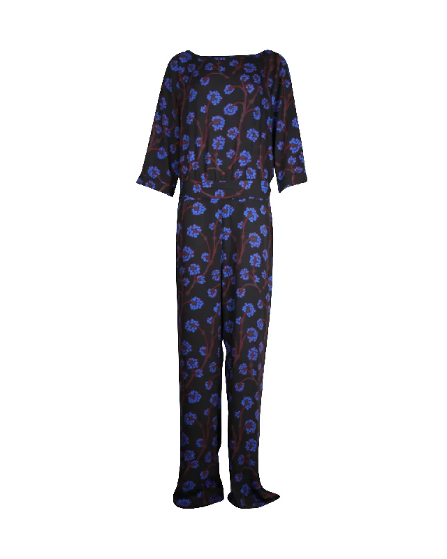 Diane Von Furstenberg Floral Jumpsuit in Multicolor Polyester