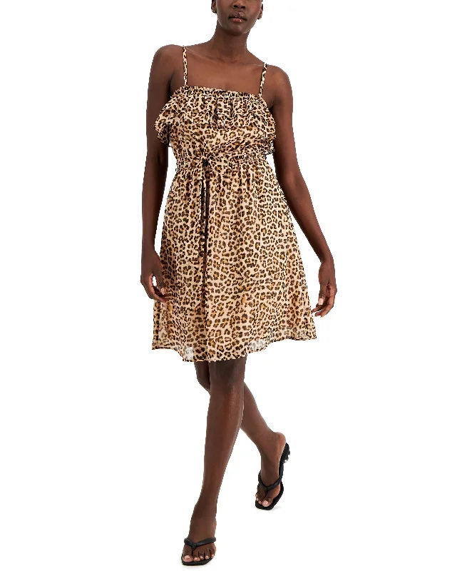 INC International Concepts Womens Cheetah Print Spaghetti Strap Mini Dress