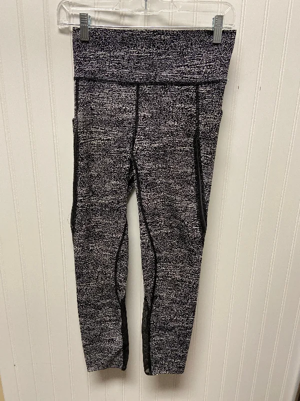 Athletic Leggings By Lululemon In Black & White, Size: S