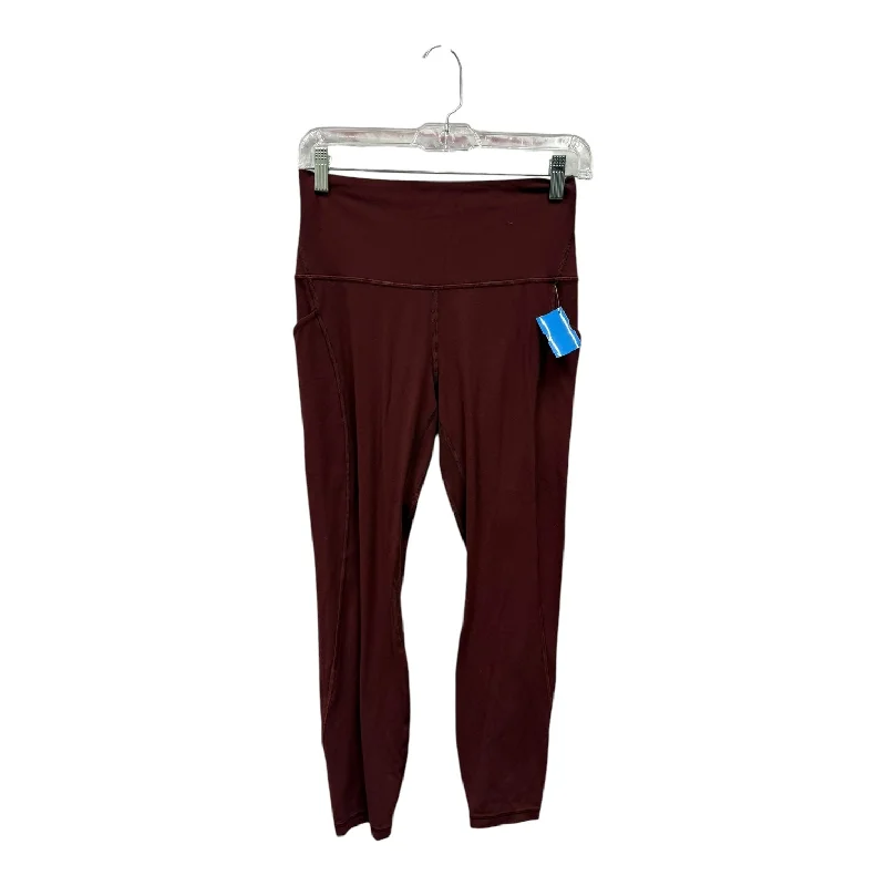 Athletic Leggings By Lululemon In Maroon, Size:M