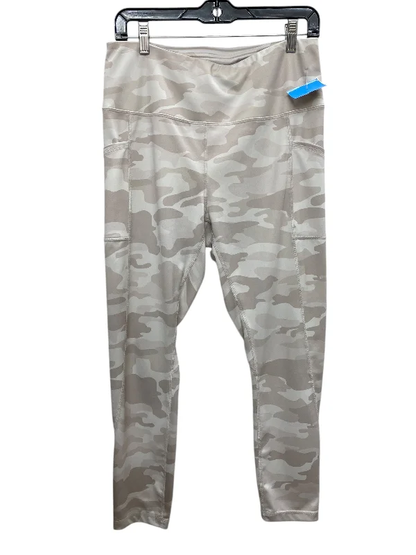 Athletic Leggings By Reebok In Camouflage Print, Size: L