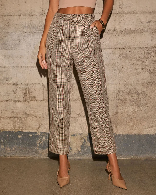 Benson Plaid Straight Leg Trouser Pants