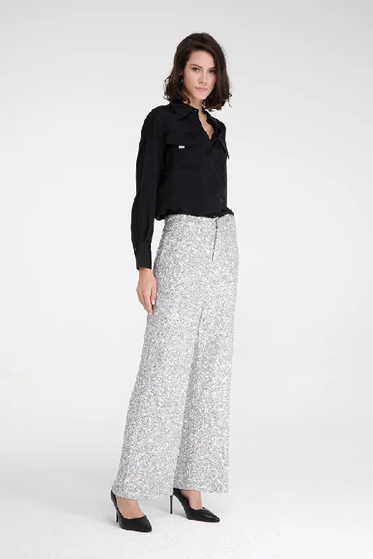 Frost Palazzo Trousers (Silver)