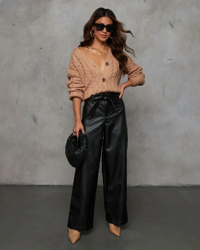 Hudgens Faux Leather Wide Leg Trouser