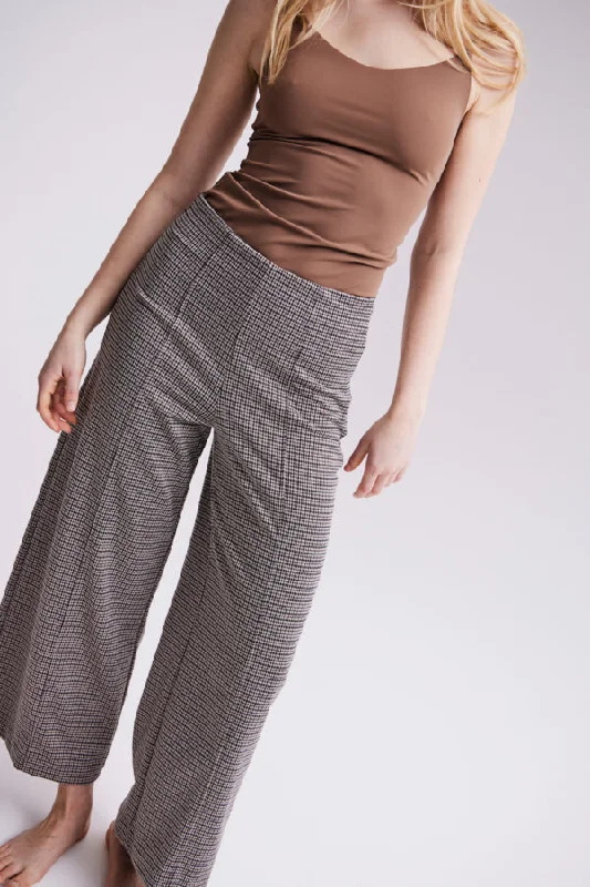 KATE PLAID TROUSERS (SAND)