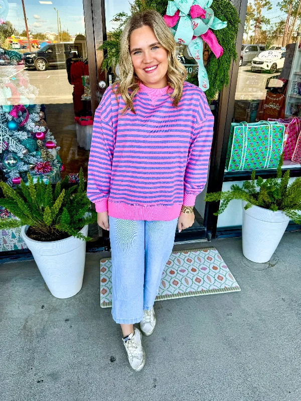 Pink and Purple Striped Top