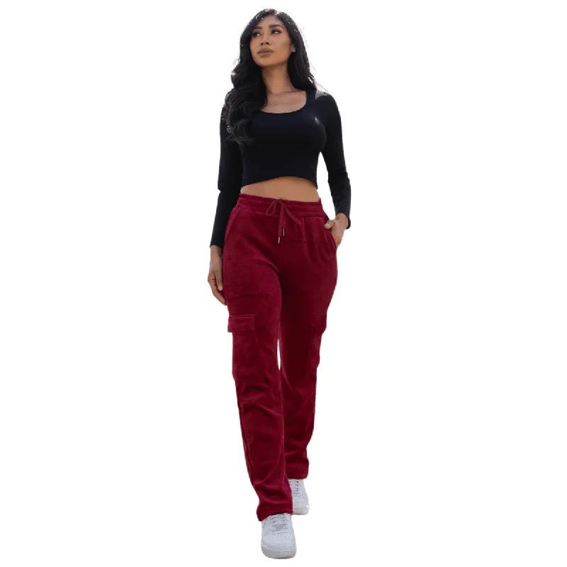 Veve Drawstring Cargo Velour Pants for women