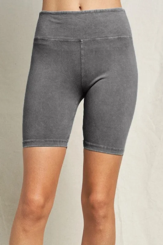 TO THE DIAMOND BIKER SHORTS IN HEATHER GREY