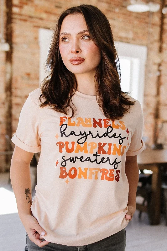 SALE - Flannels Hayrides Pumpkins Bonfires Graphic Tee | S-XL