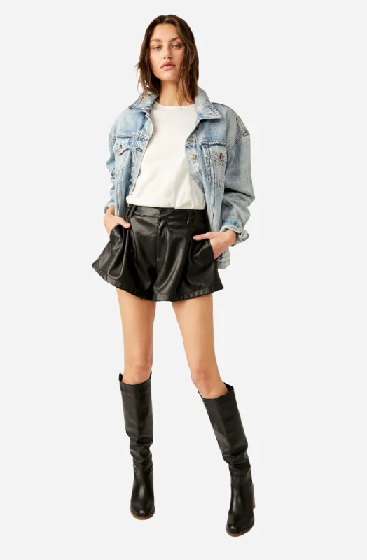 Free People We The Free Free Reign Vegan Shorts in Black 2