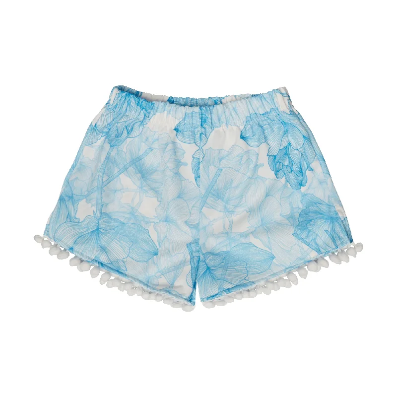 GIRL'S SHORTS FLOWERS BLUE