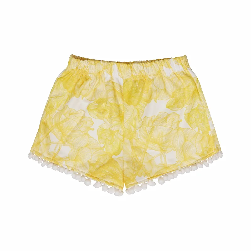 GIRL'S SHORTS FLOWERS YELLOW