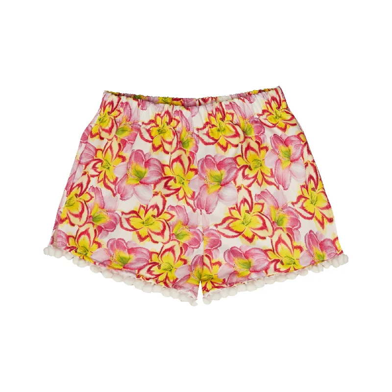 GIRL'S SHORTS YELLOW LILIES