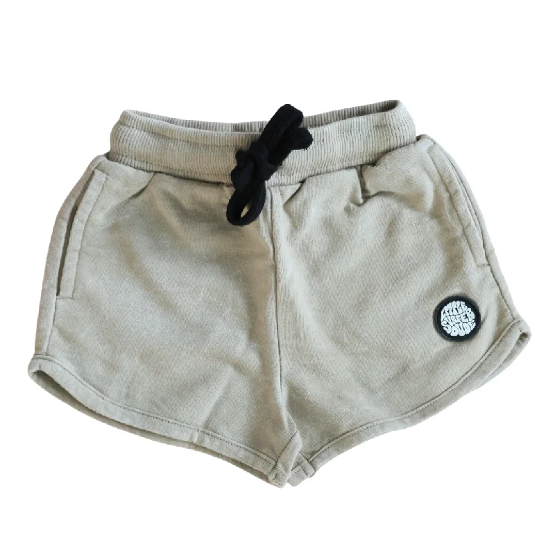 Light Grey/Beige Acid Wash Little Surfer Dude Cotton Lounge Shorts