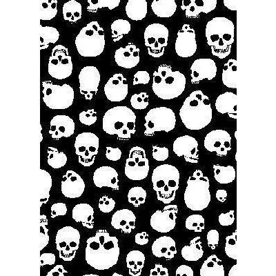 "Live to Ride" Skulls Print Mens Swim Trunks (with mesh liner) - 17" Outseam / 4.5" Inseam (Black+White)