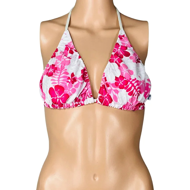 "Me Time" Pin Up Girls Print Bikini Top (Pink)