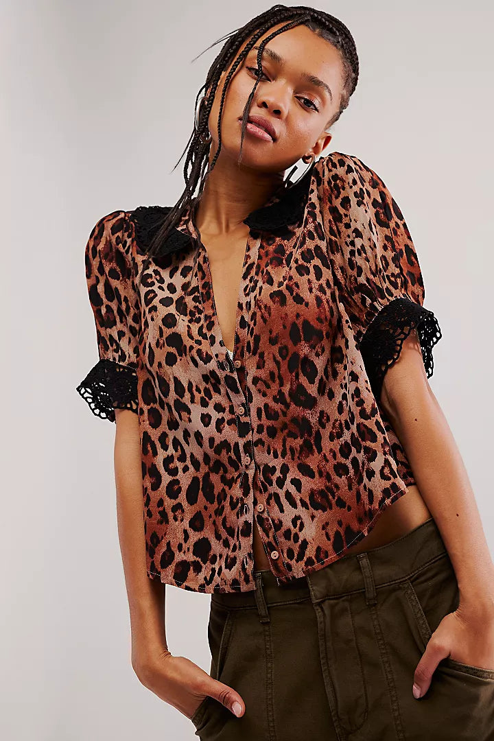 My Love Leopard Printed Blouse by Free People