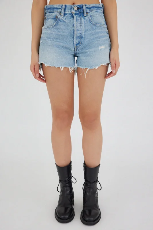 Moussy MV Mckendree Denim Shorts in Light Blue