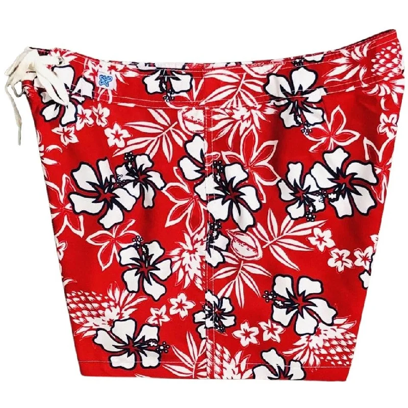 "North Shore" Board Shorts - Regular Rise / 5" Inseam (Red)