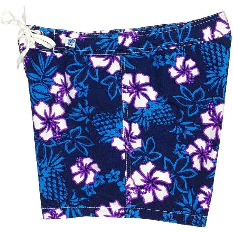 "North Shore" Board Shorts - Regular Rise / 5" Inseam (Indigo+Grape)