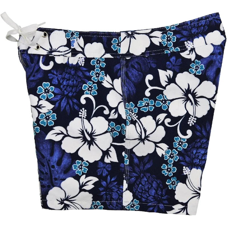 "Pina Colada" Board Shorts - Regular Rise / 5" Inseam (Indigo)